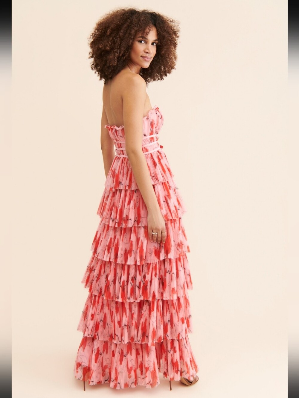 Hutch Monaco Tiered Plisse Dress